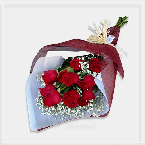 Ramo 10 rosas en yute | Regalar Flores, Envio de flores, desayunos y regalos a domicilio