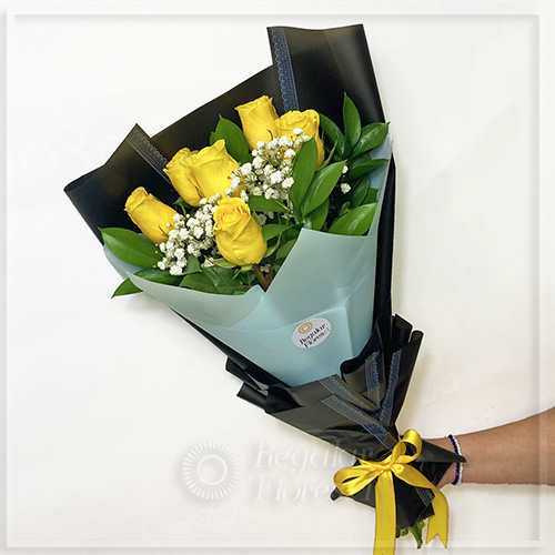 Ramo 6 rosas amarillas | Regalar Flores, Envio de flores, desayunos y regalos a domicilio