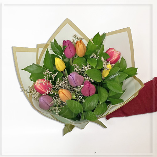 Ramo 10 Tulipanes con follaje | Regalar Flores, Envio de flores, desayunos y regalos a domicilio