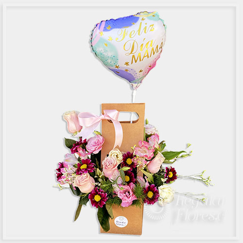 Carterita floral con globo