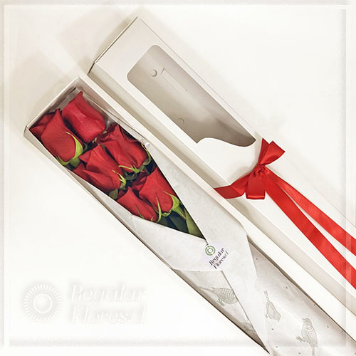 Caja 6 rosas rojas | Regalar Flores, Envio de flores, desayunos y regalos a domicilio