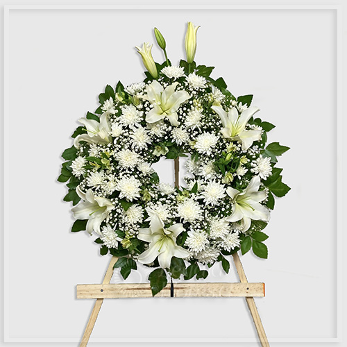 Corona condolencias Lilium y crisantemos | Regalar Flores, Envio de flores, desayunos y regalos a domicilio