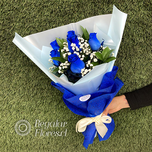 Ramo 6 rosas azules | Regalar Flores, Envio de flores, desayunos y regalos a domicilio