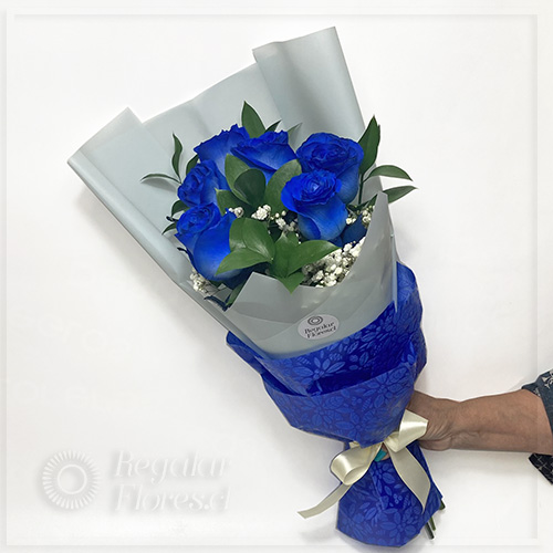 Ramo 6 rosas azules