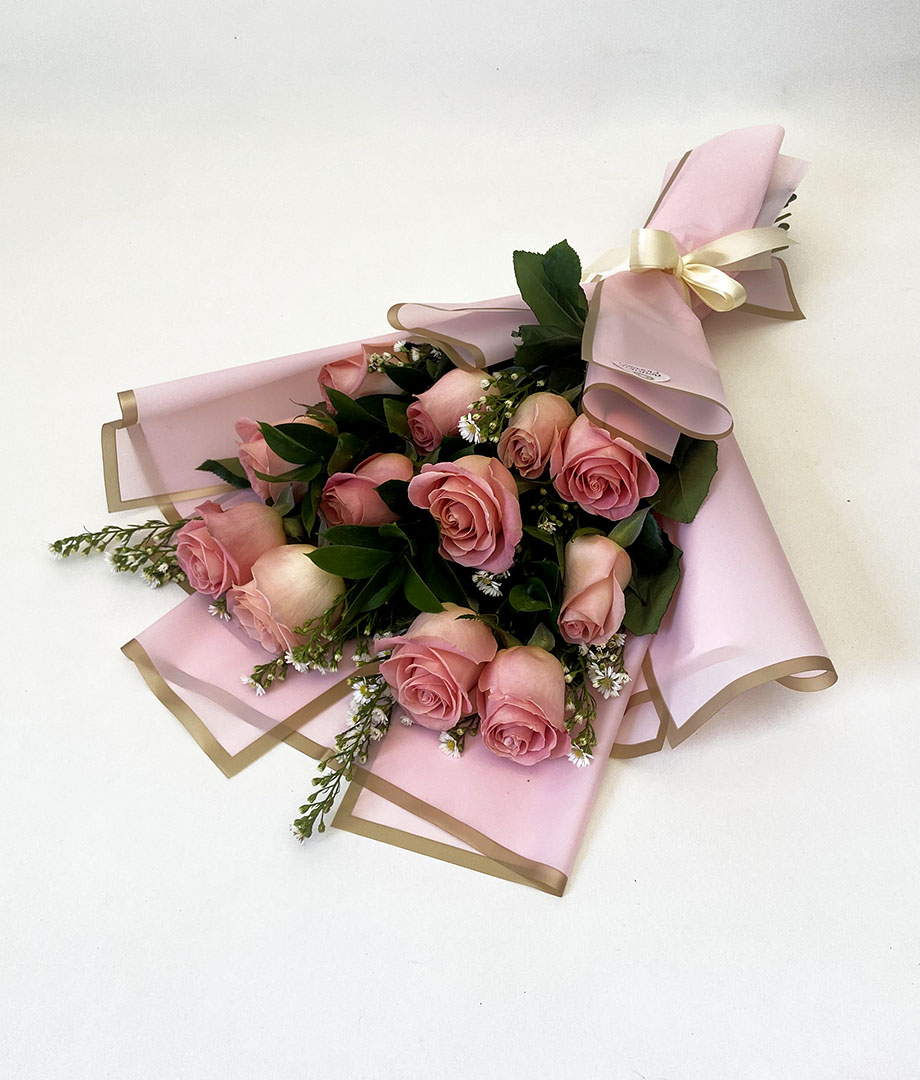 Ramo 12 rosas rosadas_1