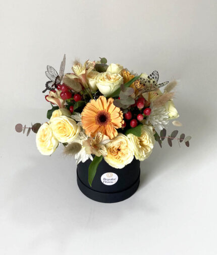 Cilindro mixto minirosas y gerberas