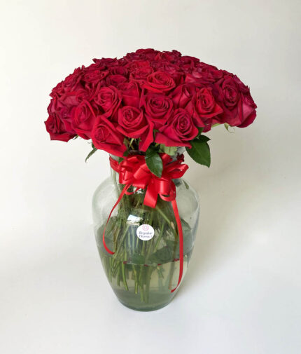 Florero 100 rosas rojas