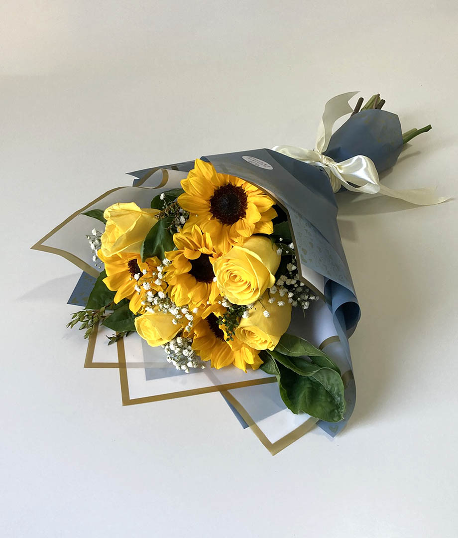 Ramo rosas amarillas y girasoles_2