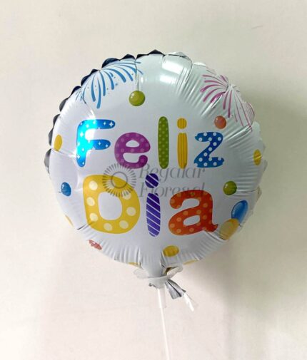 Globo Feliz día blanco
